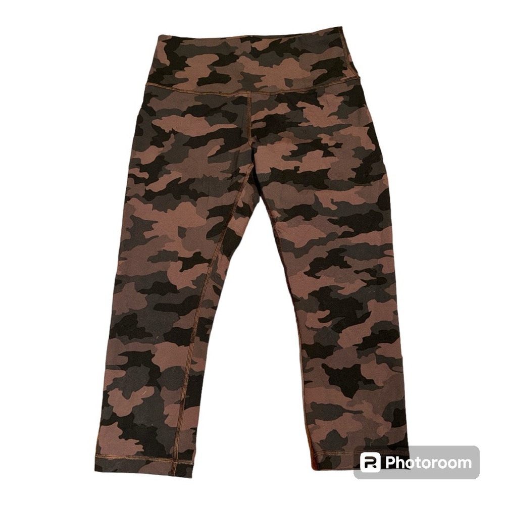 Lululemon Align High Rise Crop 23” Heritage 365 Camo Brown in Earth Mult Sz 10